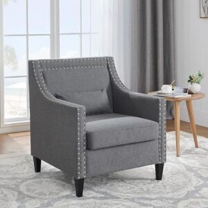 grey nailhead arm chair