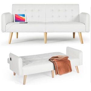 white convertible futon couch